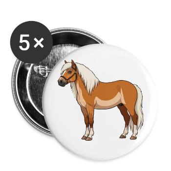 Haflinger knallt echt - Buttons klein 25 mm (5er Pack) - Weiß - Vorne