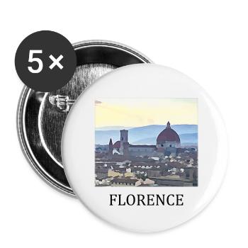 Florence - Lot de 5 petits badges (25 mm) - blanc - Devant