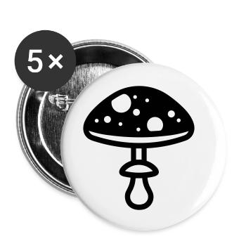 Mushroom - Buttons small 1''/25 mm (5-pack) - white - Front