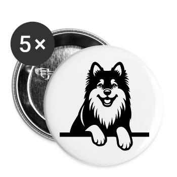 Laponie finlandaise - Lot de 5 petits badges (25 mm) - blanc - Devant