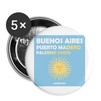 Buenos Aires, Argentina - Buttons small 1''/25 mm (5-pack) - white - Front