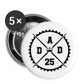 dad 25 - Buttons klein 25 mm (5er Pack) - Weiß - Vorne