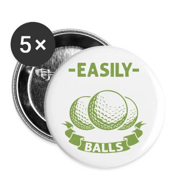 Easily Distracted By Balls Golf Golfer - Buttons klein 25 mm (5er Pack) - Weiß - Vorne
