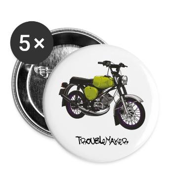 S51 (hellgrün) // Illustration - Buttons klein 25 mm (5er Pack) - Weiß - Vorne