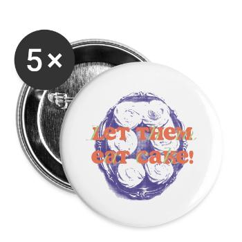 Let Them Eat Cake Statement - Buttons klein 25 mm (5er Pack) - Weiß - Vorne