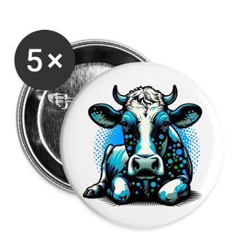 Cow - Buttons small 1''/25 mm (5-pack) - white - Front