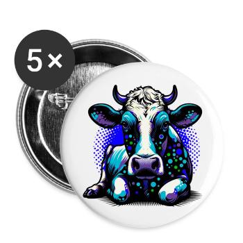 Kuh - Buttons klein 25 mm (5er Pack) - Weiß - Vorne