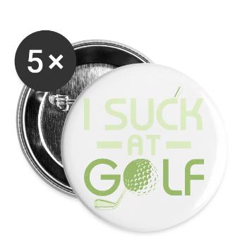 I Suck At Golf Amateur Golfer - Buttons klein 25 mm (5er Pack) - Weiß - Vorne
