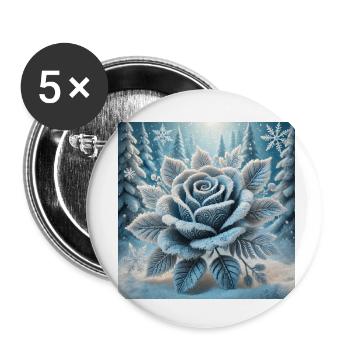 Winter Rose Z - Buttons klein 25 mm (5er Pack) - Weiß - Vorne