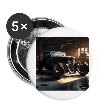Rock ́N ́Roll - Lot de 5 petits badges (25 mm) - blanc - Devant