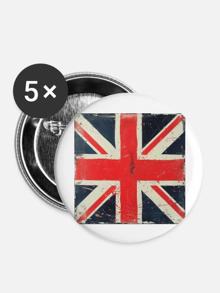 Very British - Buttons klein 25 mm (5er Pack) - Weiß