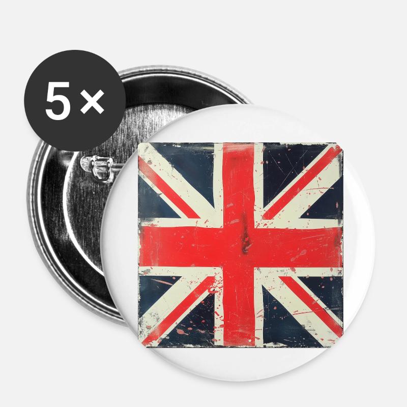Very British - Buttons small 1''/25 mm (5-pack) - white