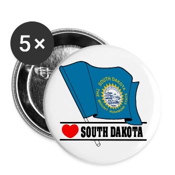 South Dakota flag heart SOUTH DAKOTA - Buttons small 1''/25 mm (5-pack) - white - Front