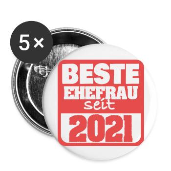 Ehe 2021 - Buttons klein 25 mm (5er Pack) - Weiß - Vorne