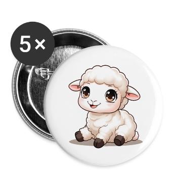 Baby Lamb - Buttons small 1''/25 mm (5-pack) - white - Front