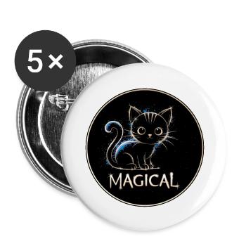 Magic Cat - Buttons small 1''/25 mm (5-pack) - white - Front