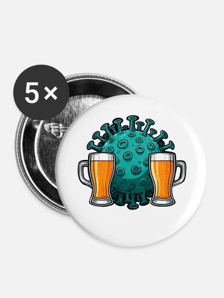 Ich habe eine Biergrippe - Buttons klein 25 mm (5er Pack) - Weiß