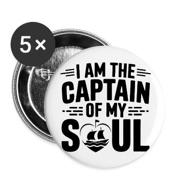 I Am the Captain of My Soul - Buttons small 1''/25 mm (5-pack) - white - Front