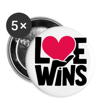 L’amour gagne - Lot de 5 petits badges (25 mm) - blanc - Devant