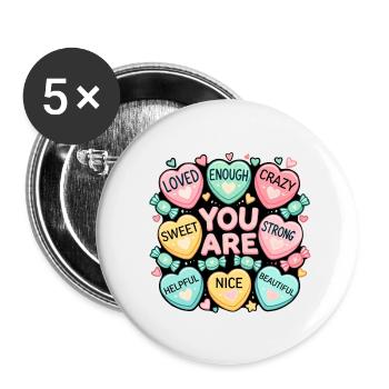 Du bist wundervoll - Buttons klein 25 mm (5er Pack) - Weiß - Vorne