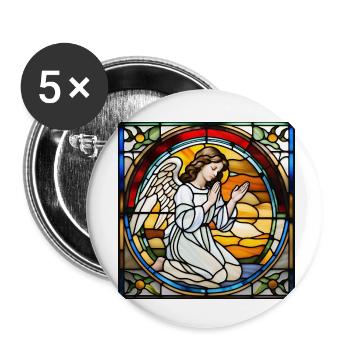 Praying Angel, Engel - Buttons klein 25 mm (5er Pack) - Weiß - Vorne