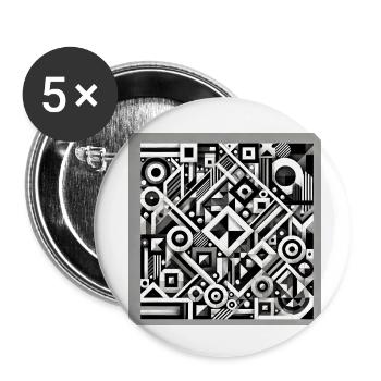 Black and white chaos - Buttons small 1''/25 mm (5-pack) - white - Front