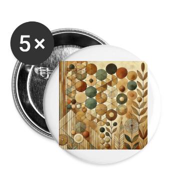 Géométrie de la nature - Lot de 5 petits badges (25 mm) - blanc - Devant