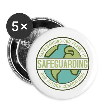 Safeguarding Our Planet Earth Day Environmental P - Buttons klein 25 mm (5er Pack) - Weiß - Vorne