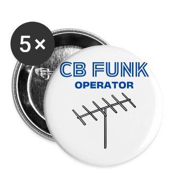 CB FUNK Operator - Buttons klein 25 mm (5er Pack) - Weiß - Vorne