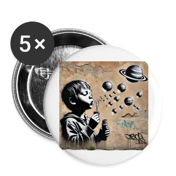 Kein Banksy - Kosmische Träume - Buttons klein 25 mm (5er Pack) - Weiß - Vorne