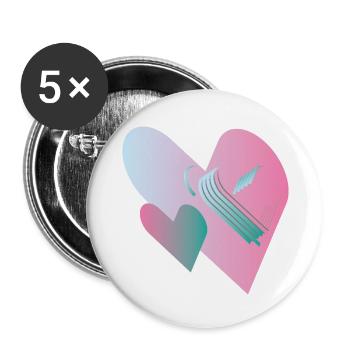 Love Assemble 00 - Buttons small 1''/25 mm (5-pack) - white - Front