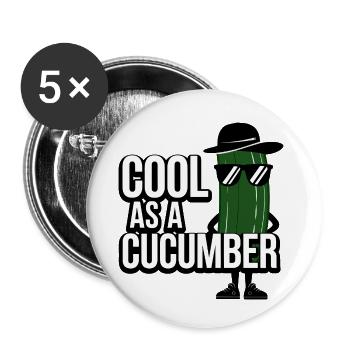 Cool As A Cucumber - Buttons small 1''/25 mm (5-pack) - white - Front