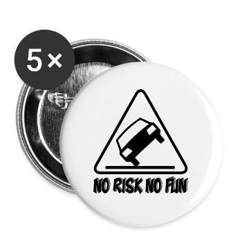 Pas de risque pas de plaisir drôle cadeau tuning voiture - Lot de 5 petits badges (25 mm) - blanc - Devant