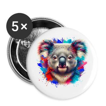 Koala - Buttons klein 25 mm (5er Pack) - Weiß - Vorne