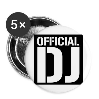 Official DJ - Buttons small 1''/25 mm (5-pack) - white - Front