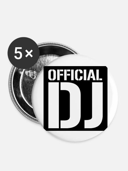 official dj - Buttons klein 25 mm (5er Pack) - Weiß