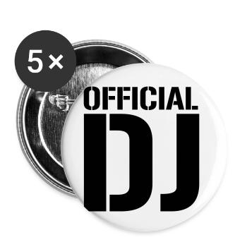 Official DJ - Buttons small 1''/25 mm (5-pack) - white - Front