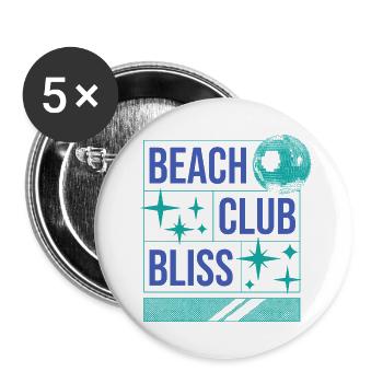 Beach Club Bliss – Sommer & Party Vibes - Buttons klein 25 mm (5er Pack) - Weiß - Vorne