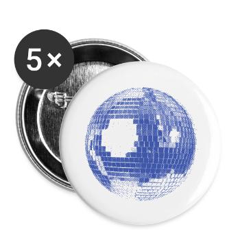 Disco Ball – Retro Party Vibes - Buttons klein 25 mm (5er Pack) - Weiß - Vorne
