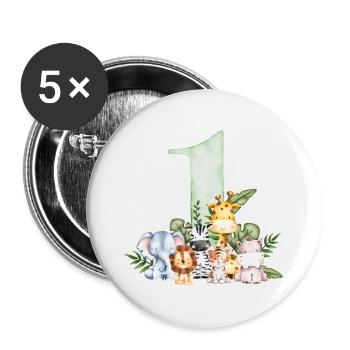 Ich bin 1 - Buttons klein 25 mm (5er Pack) - Weiß - Vorne