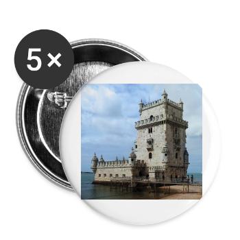 Belém Tower - Buttons small 1''/25 mm (5-pack) - white - Front
