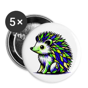 Igel - Buttons klein 25 mm (5er Pack) - Weiß - Vorne