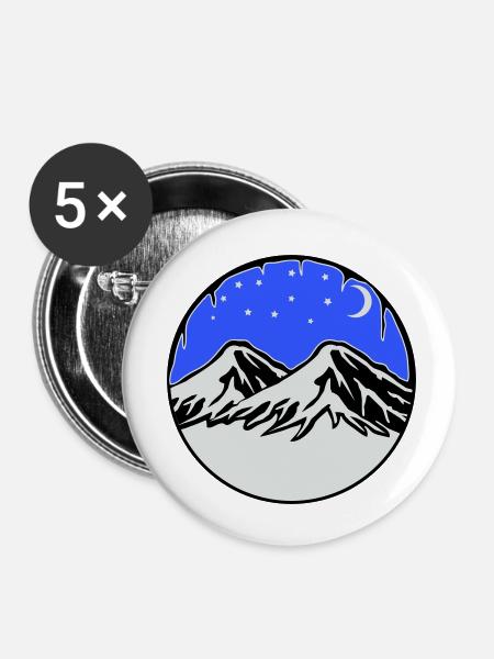 sternenhimmel berge - Buttons klein 25 mm (5er Pack) - Weiß