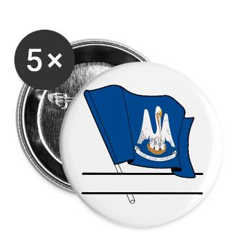 Drapeau Lousiane text banner - Lot de 5 petits badges (25 mm) - blanc - Devant
