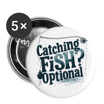 Catching Fish? Optional! Fisherman Fishing Shirt - Buttons small 1''/25 mm (5-pack) - white - Front