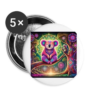Koala power animal - Buttons small 1''/25 mm (5-pack) - white - Front