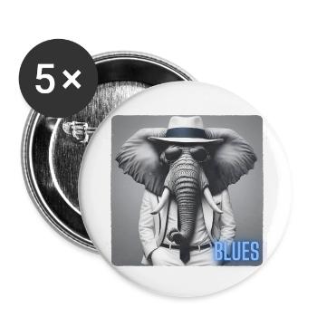 Elefant mit Anzug und Sonnenbrille - Buttons klein 25 mm (5er Pack) - Weiß - Vorne