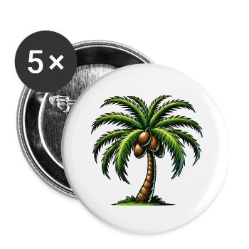 palme - Buttons klein 25 mm (5er Pack) - Weiß - Vorne