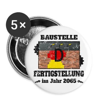 Baustelle Deutschland - Buttons klein 25 mm (5er Pack) - Weiß - Vorne