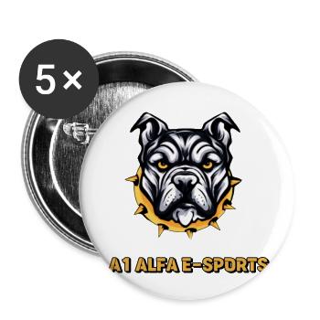 A1 ALPHA - Buttons klein 25 mm (5er Pack) - Weiß - Vorne